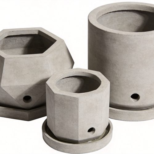 Concrete Geometric Planter Set of 3